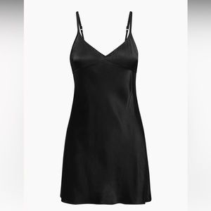 Black silk mini dress Aritzia